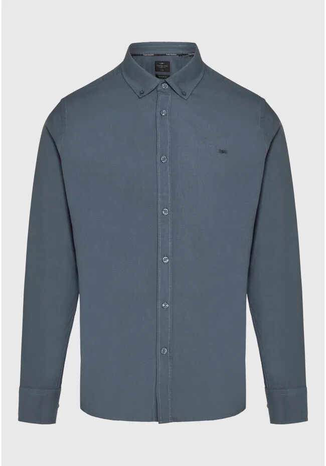 Funky Buddha Ανδρικό basic πουκάμισo από βαμβάκι με γιακά button-down FBM014-002-05