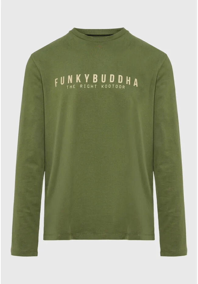 Funky Buddha Ανδρική μακρυμάνικη μπλούζα με λογότυπο FBM014-002-07