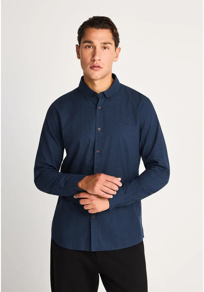 Funky Buddha Oxford button-down πουκάμισο με καρό μοτίβο FBM014-004-05