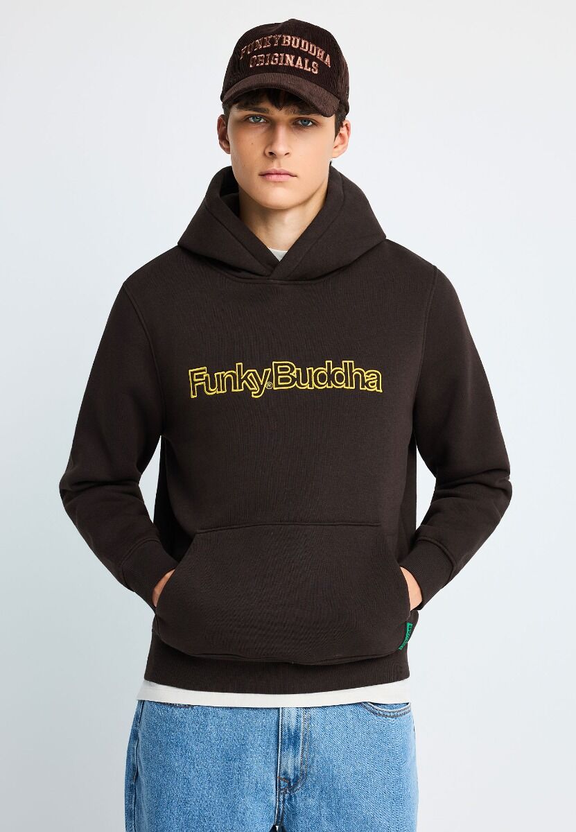 Funky Buddha Ανδρικό hoodie με ανάγλυφο logo FBM014-030-06