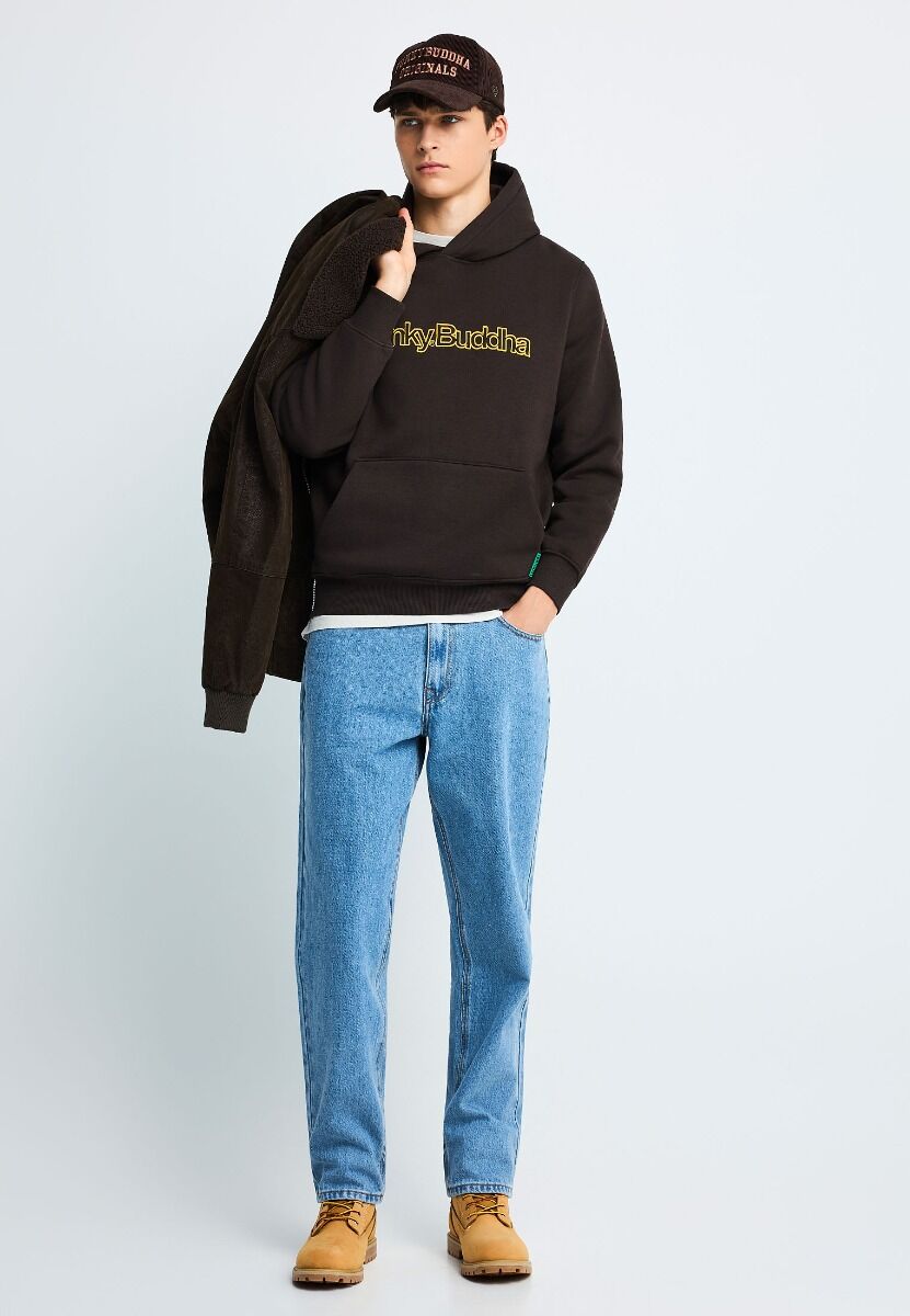 Funky Buddha Ανδρικό hoodie με ανάγλυφο logo FBM014-030-06