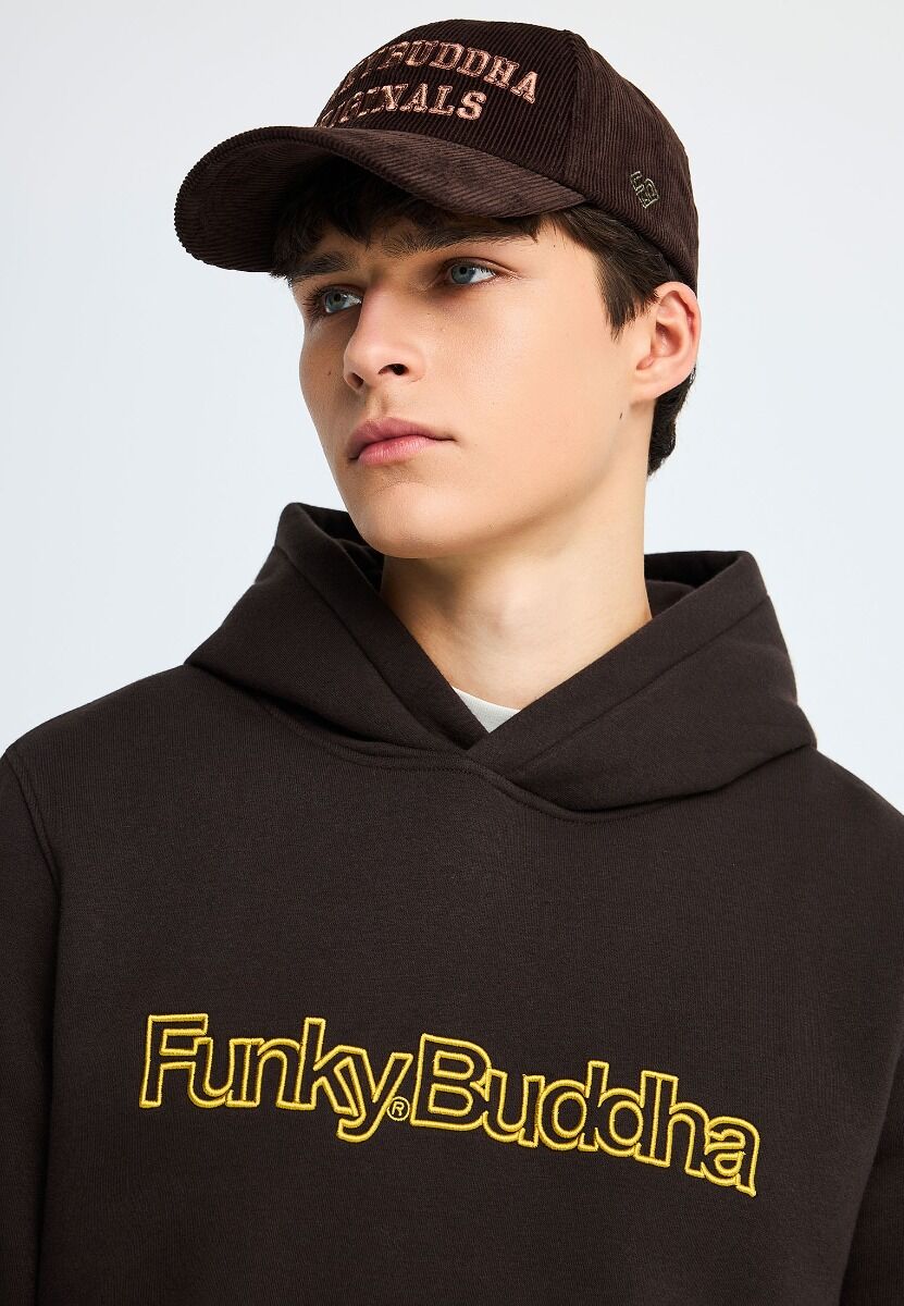 Funky Buddha Ανδρικό hoodie με ανάγλυφο logo FBM014-030-06