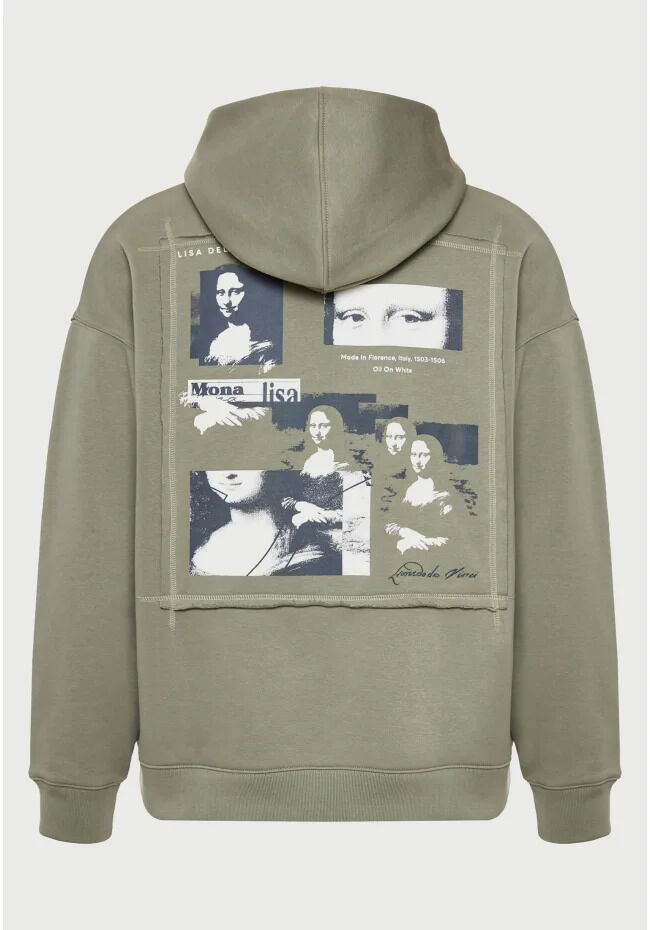 Funky Buddha Φούτερ relaxed fit με κουκούλα Mona Lisa - FUNKY BUDDHA x apoh London FBU014-601-06