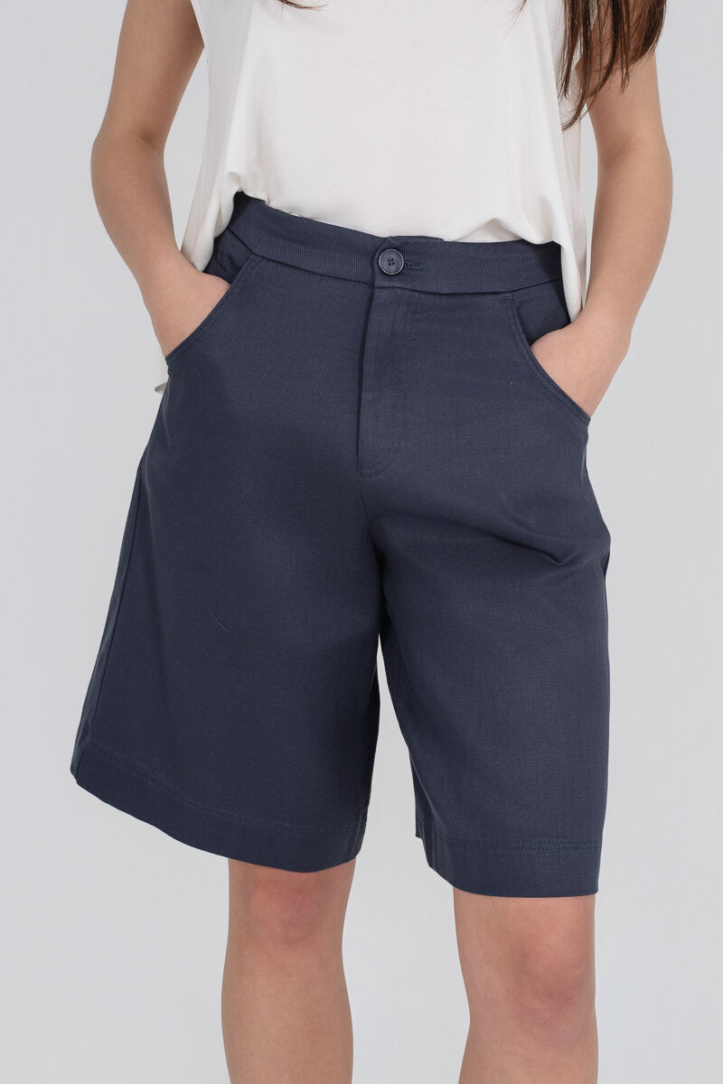 Philosophy Twill Linen Shorts TR44563 Μπλέ