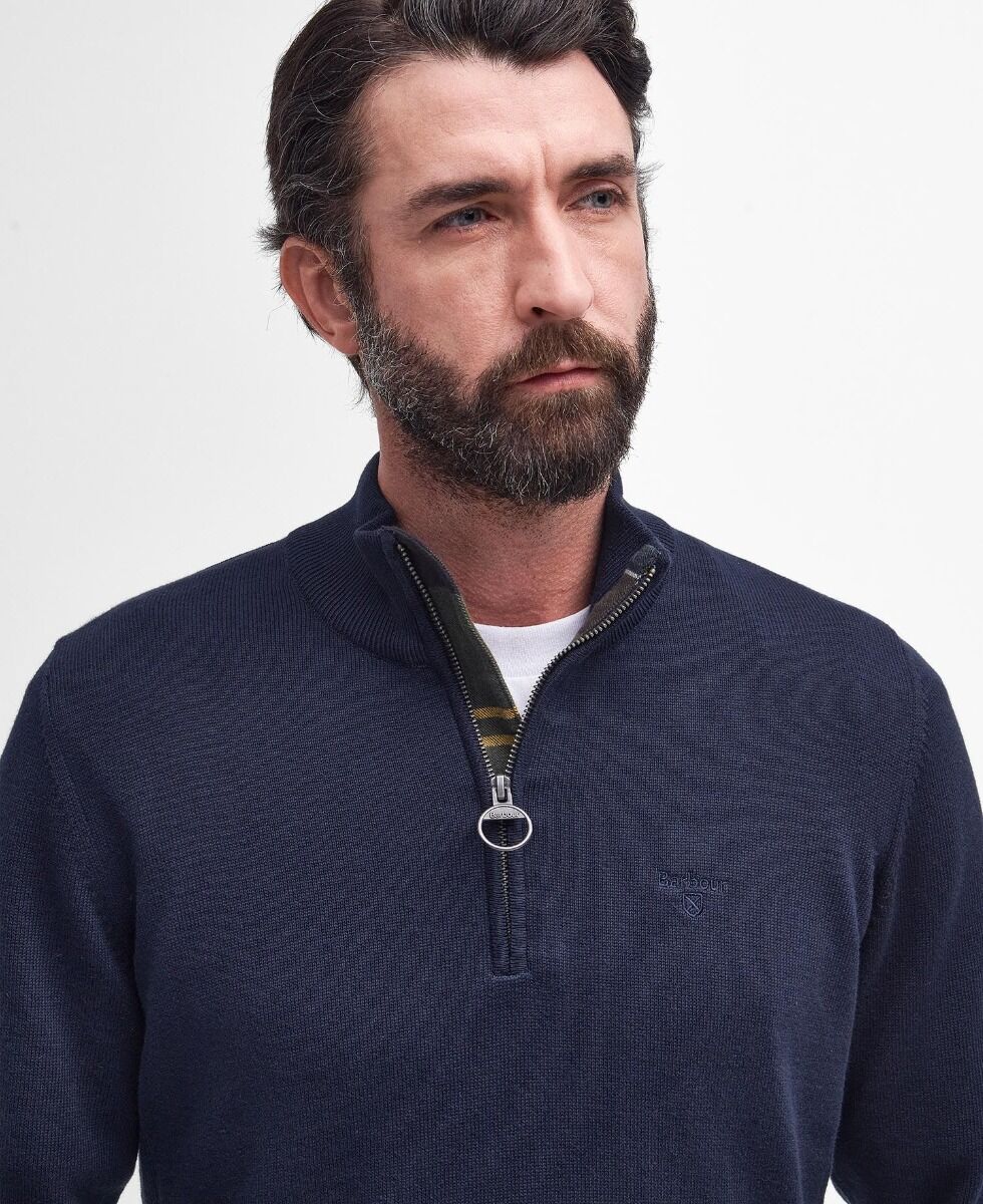 Barbour Ανδρικό Half Zip Πλεκτό Πουλόβερ MKN1074NY91