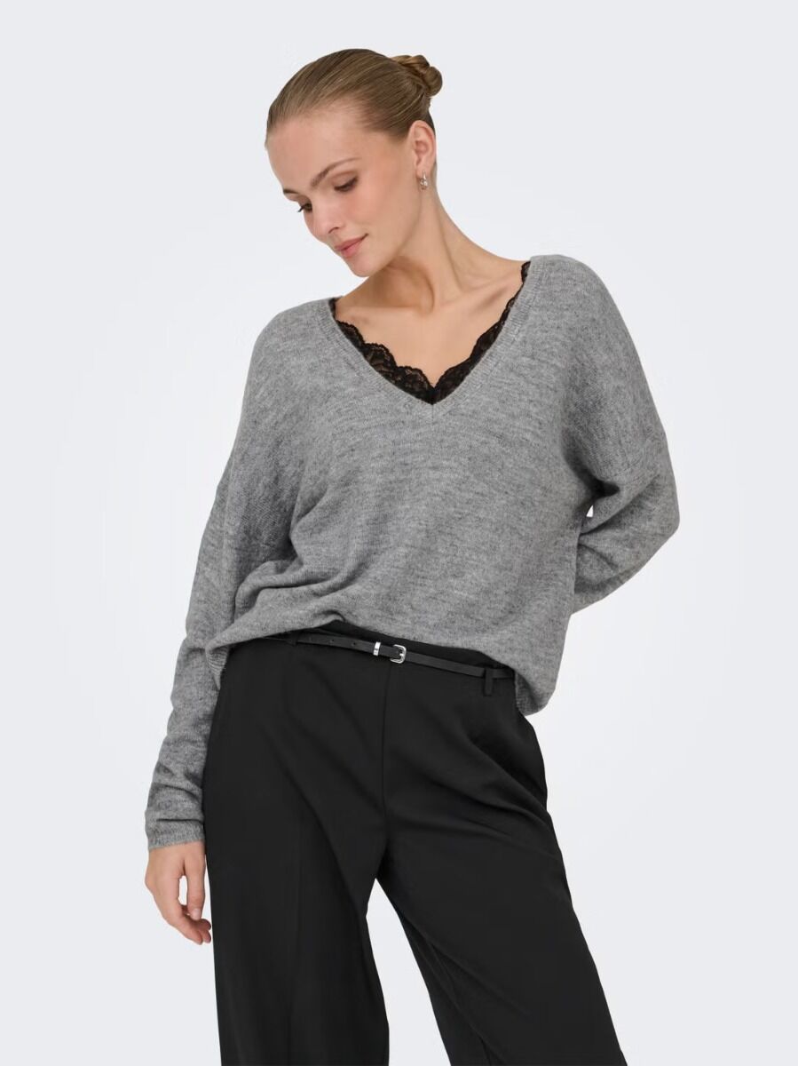 Only MANIFESTA Knitted pullover 15329229 Σκούρο Γκρί