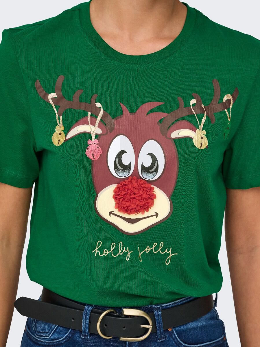 Only XMas Life Yrsa Christmas Γυναικείο Κοντομάνικο T-Shirt με Τύπωμα 15219616