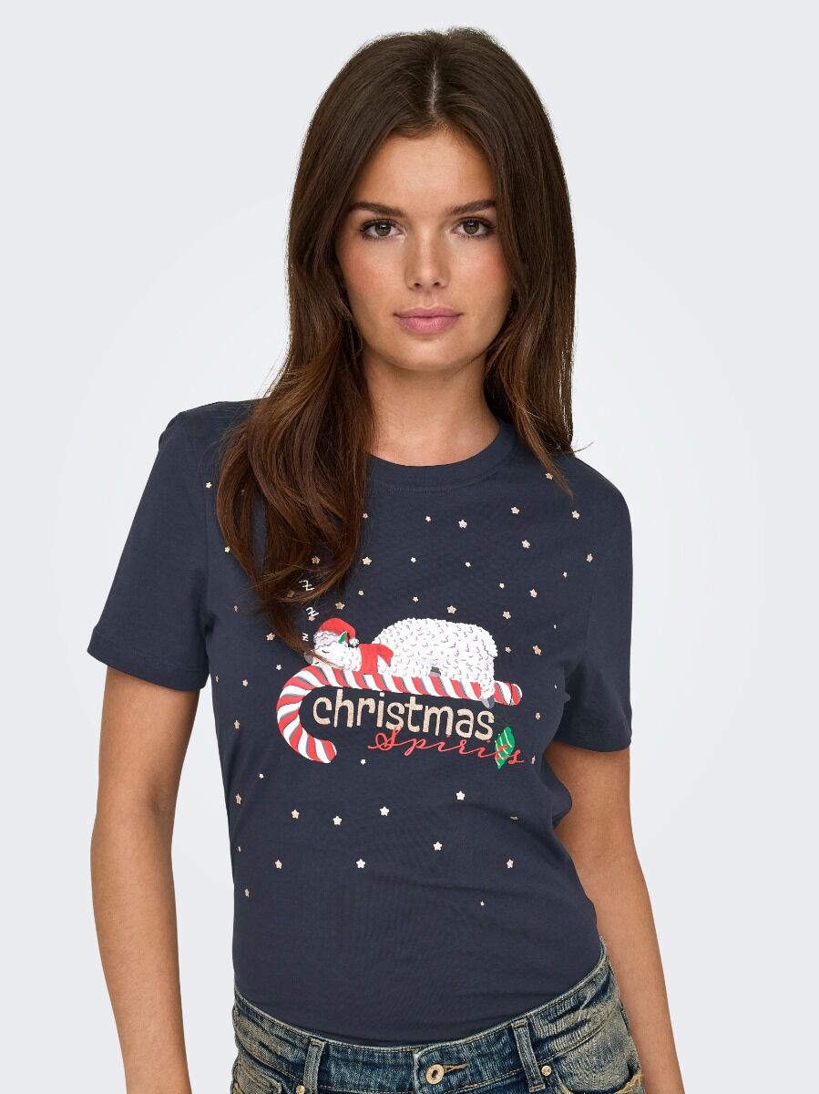 Only XMas Life Yrsa Christmas Γυναικείο Κοντομάνικο T-Shirt με Τύπωμα 15219616