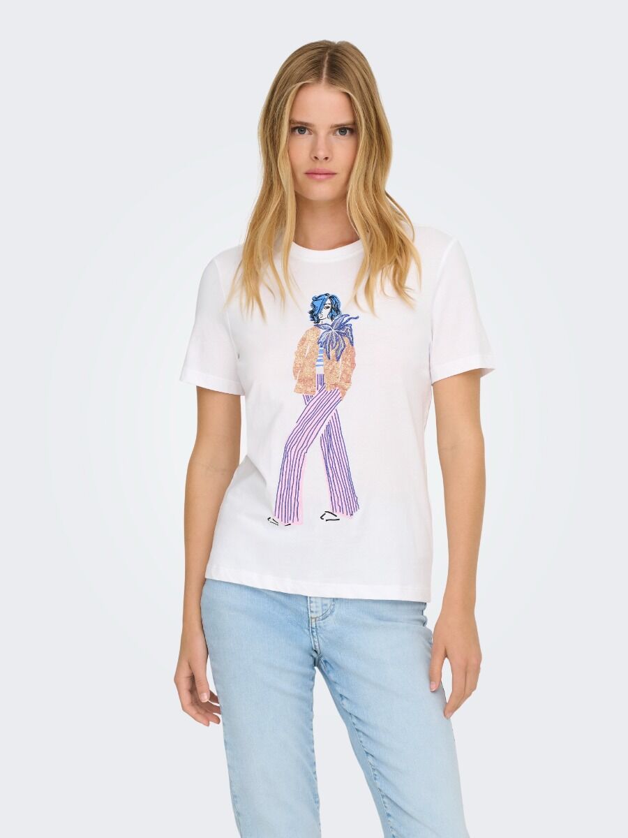 Only Celine Γυναικείο Regular T-Shirt 15368908 Λευκό