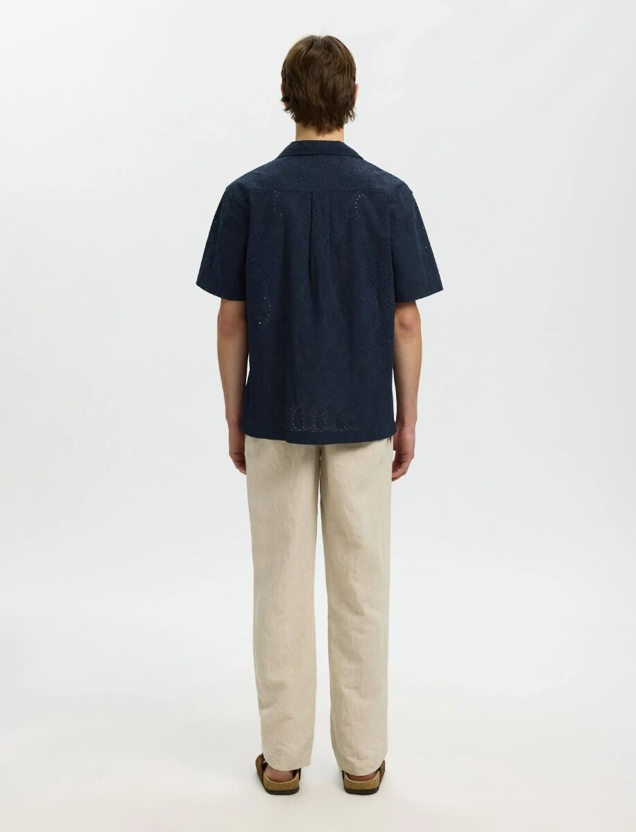 Selected SLHRLXJAX BRODERIE SS SHIRT - Short-Sleeved 16092789