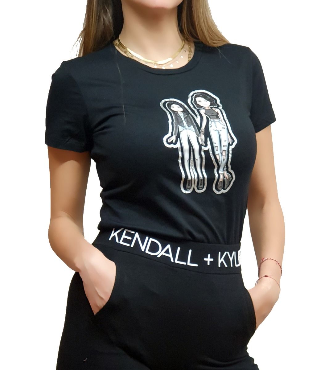 Kendall and Kylie Classic Bitmoji T-Shirt KKW344201 Μαύρο KKW344201 Black