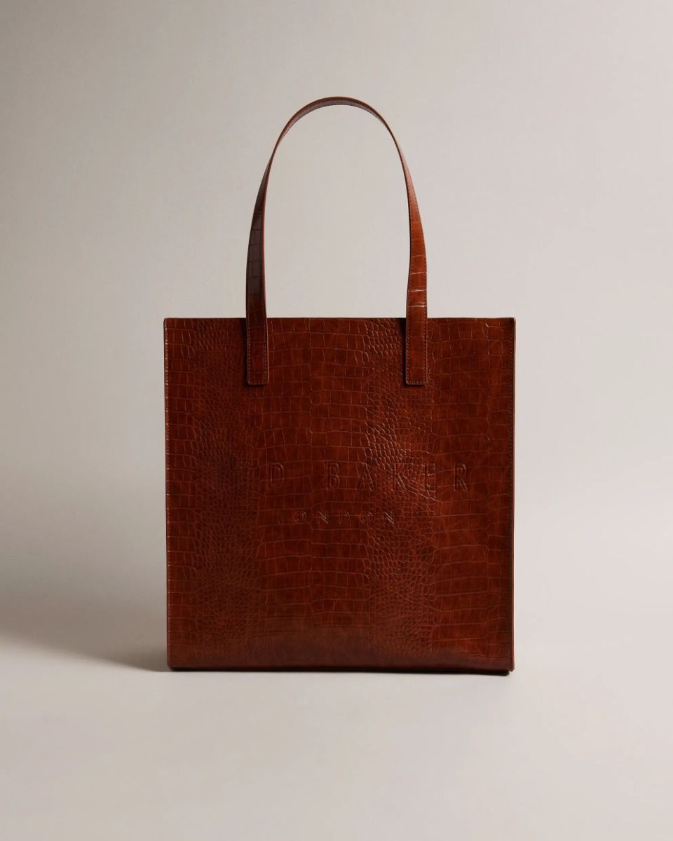 Ted Baker CROCCON Croc Detail Large Icon Τσάντα 253518 Καφέ ΓΥΝΑΙΚΑ>ΤΣΑΝΤΕΣ>TOTES-ΩΜΟΥ
