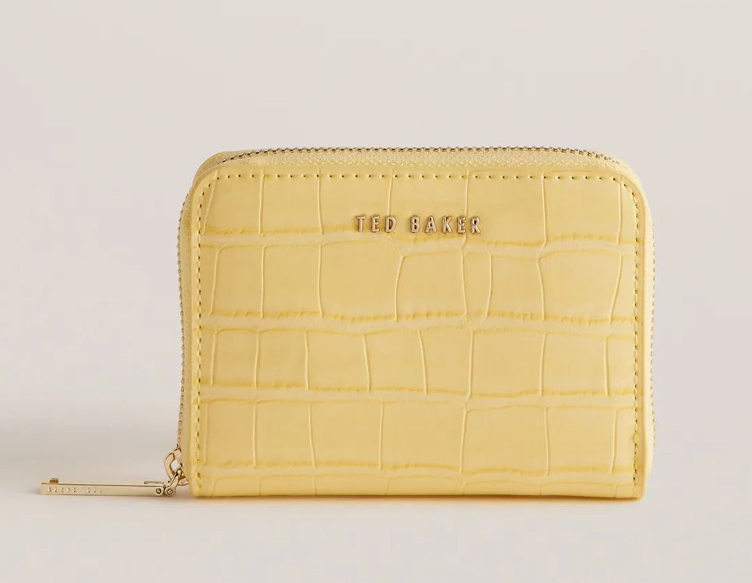 Ted Baker CONNII Croc Effect Faux Leather Mini Πορτοφόλι 275162 Κίτρινο NEW ARRIVALS>ΓΥΝΑΙΚΑ>ΤΣΑΝΤΕΣ - ΑΞΕΣΟΥΑΡ