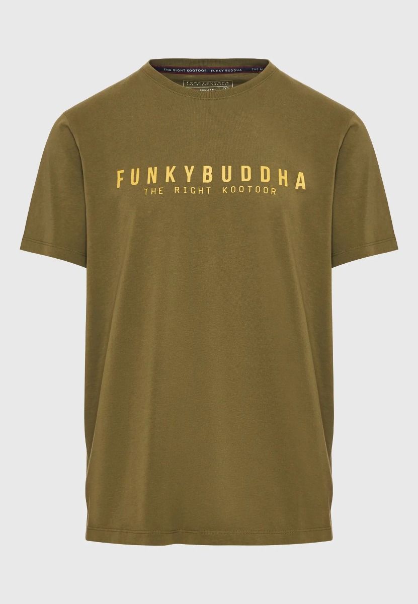 Funky Buddha Ανδρικό Essential Κοντομάνικο T-Shirt FBM009-010-04 Χακί NEW ARRIVALS>ΑΝΔΡΑΣ>ΡΟΥΧΑ