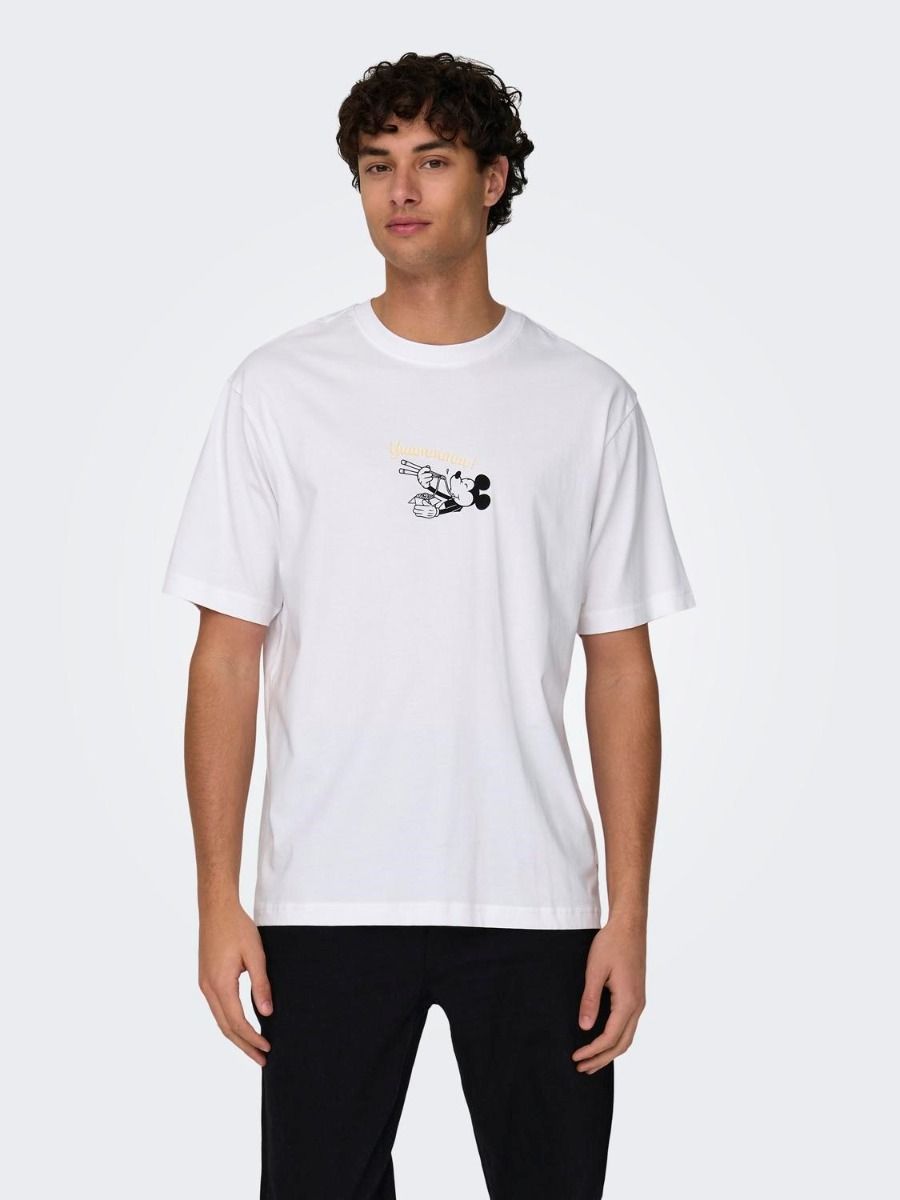 Only and Sons Disney Ανδρικό T-Shirt 22028205 Λευκό ΑΝΔΡΑΣ>ΡΟΥΧΑ>ΜΠΛΟΥΖΕΣ