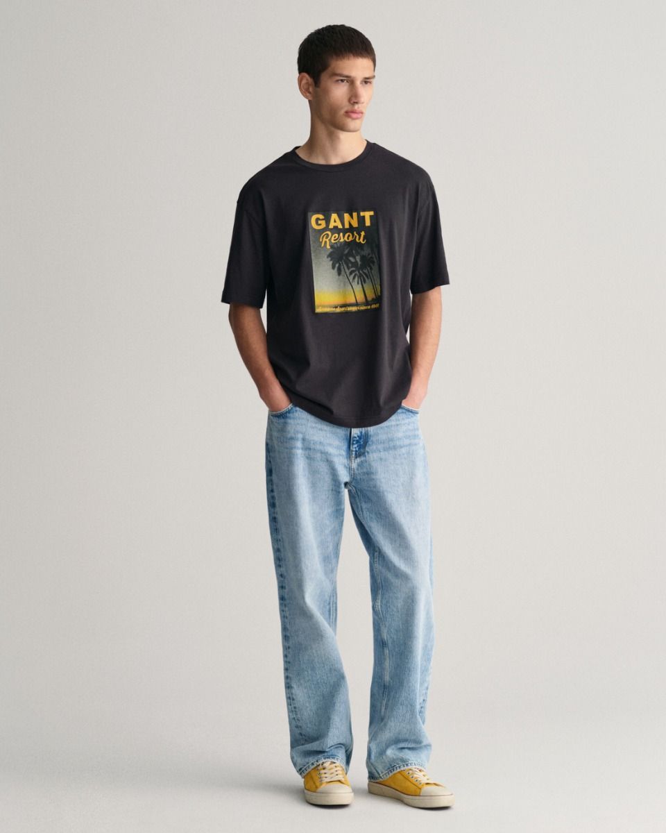 Gant Ανδρικό Washed Graphic Κοντομάνικο T-Shirt 2013078 Μαύρο NEW ARRIVALS>ΑΝΔΡΑΣ>ΡΟΥΧΑ