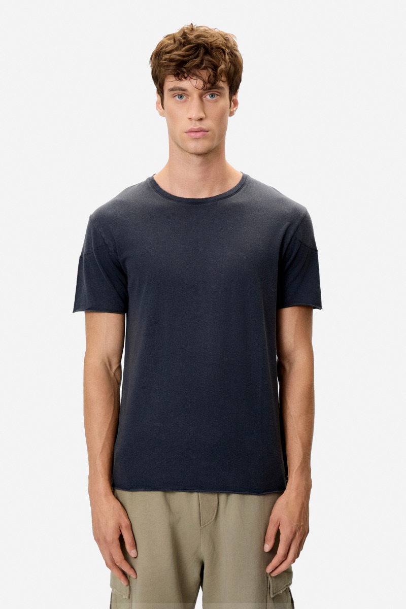 Dirty Laundry Ανδρικό T-shirt με Ανοιχτές Ραφές DLMT000656 Μπλέ