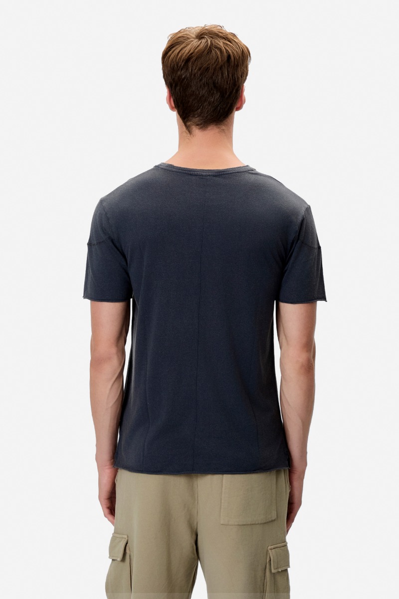 Dirty Laundry Ανδρικό T-shirt με Ανοιχτές Ραφές DLMT000656 Μπλέ