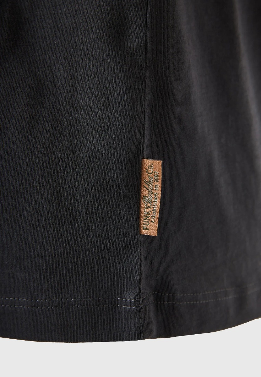 Funky Buddha Γυναικείο T-shirt από οργανικό βαμβάκι - The basics collection FBL013-103-04 Ανθρακί