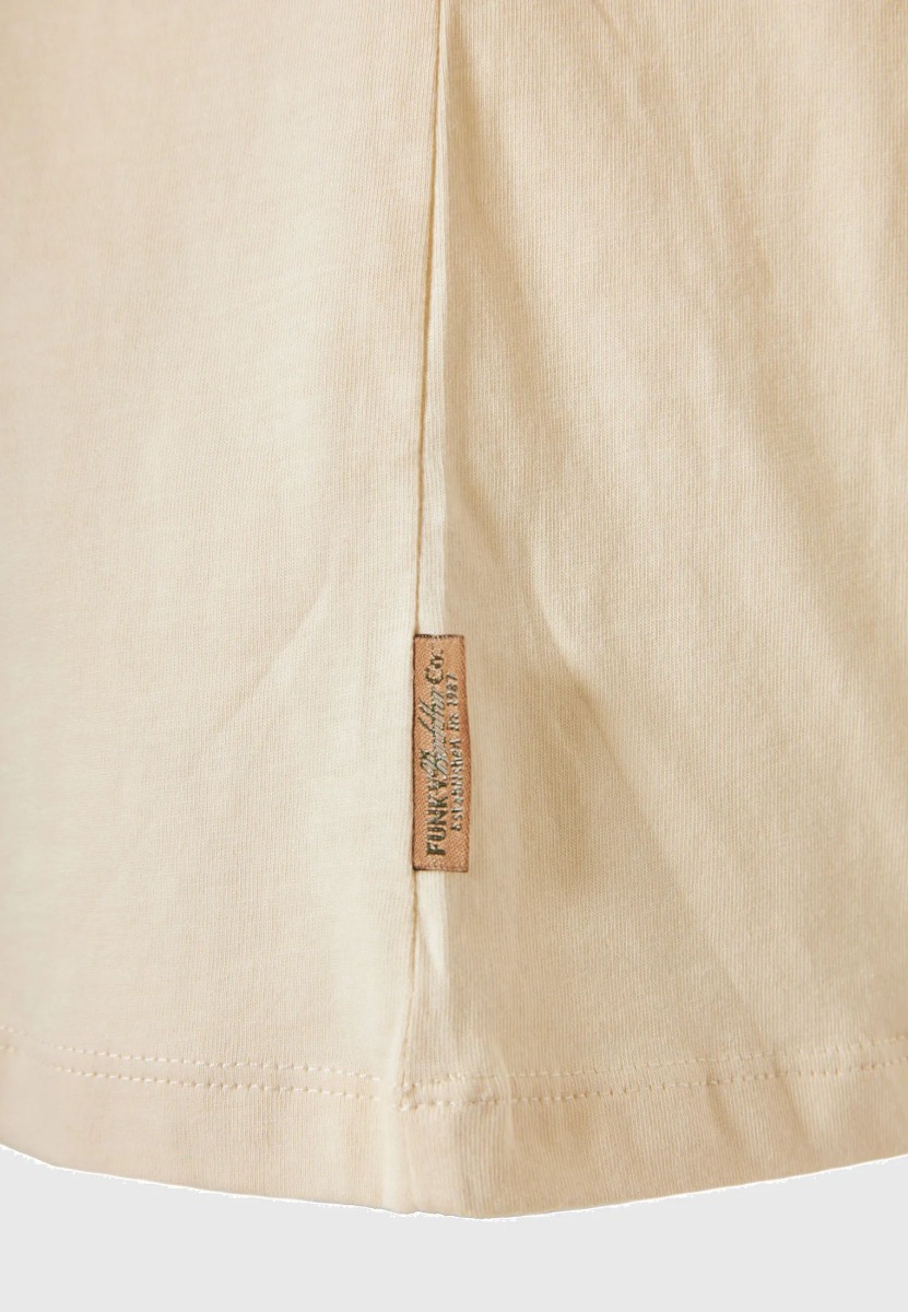 Funky Buddha Γυναικείο T-shirt από οργανικό βαμβάκι - The basics collection FBL013-103-04 Εκρου