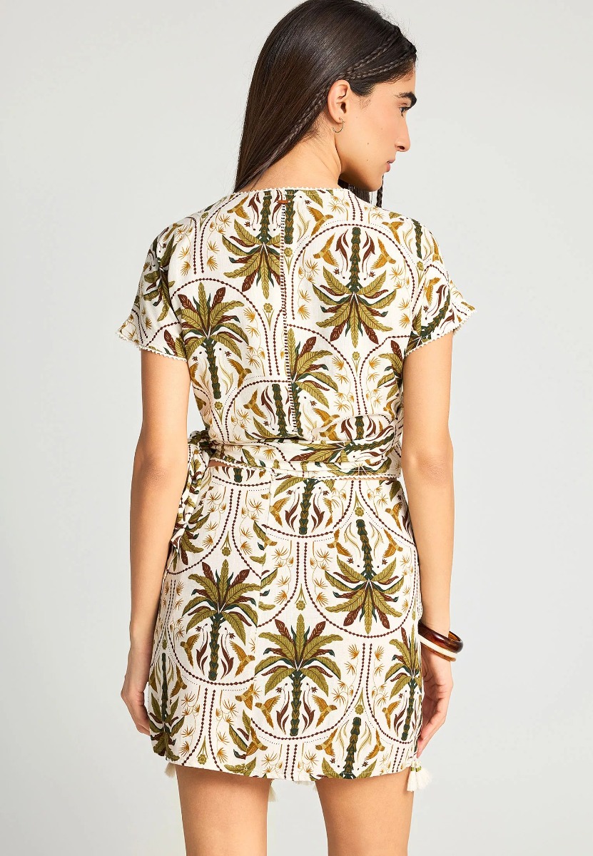 Funky Buddha Γυναικείο Κρουαζέ Top FBL013-112-17 Λαδί