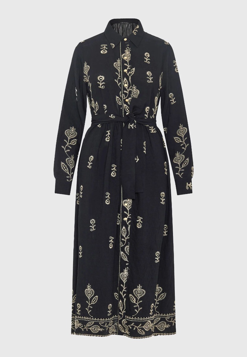 Funky Buddha Γυναικείο μάξι φόρεμα FBL013-119-13 Μαύρο φωτογραφία