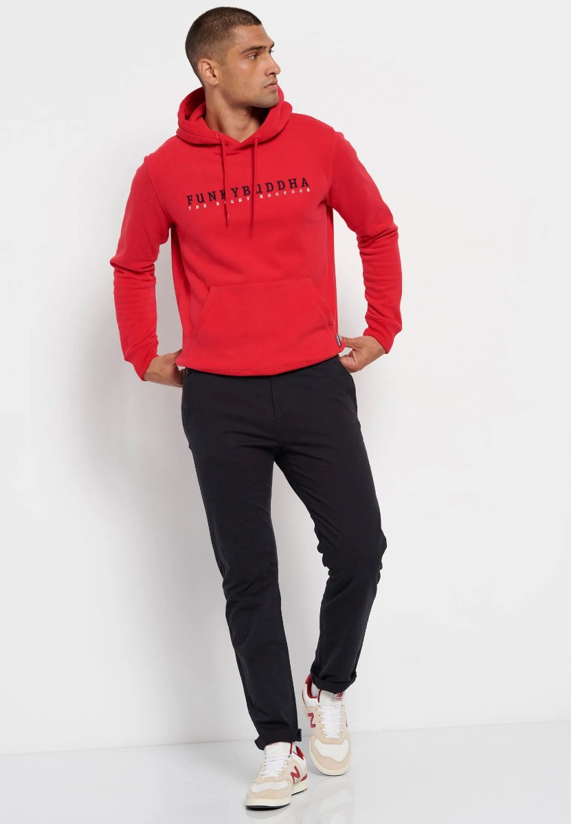 Funky Buddha Ανδρικό chino παντελόνι - The essentials FBM013-001-02 Σκούρο Μπλέ