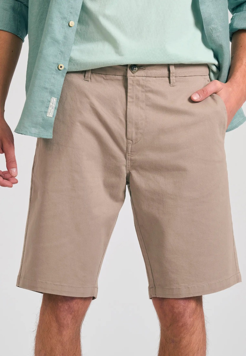 Funky Buddha Ανδρική Βερμούδα Chino FBM011-001-03 Σκούρο Γκρί φωτογραφία