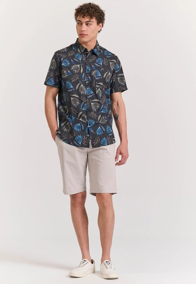 Funky Buddha Ανδρική Βερμούδα Chino FBM011-001-03 Σκούρο Γκρί