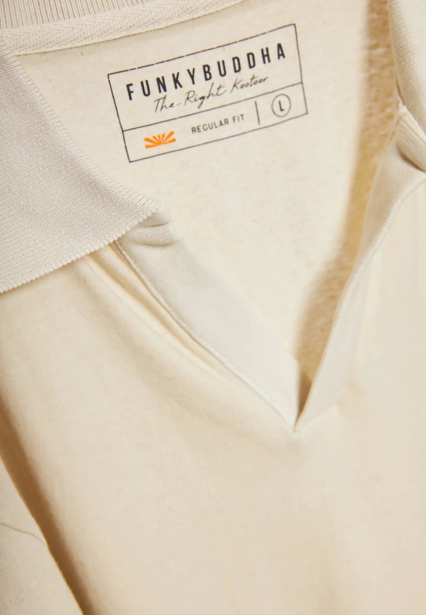 Funky Buddha Ανδρική Relaxed Fit Linen Blend Μπλούζα FBM011-012-11 Εκρου