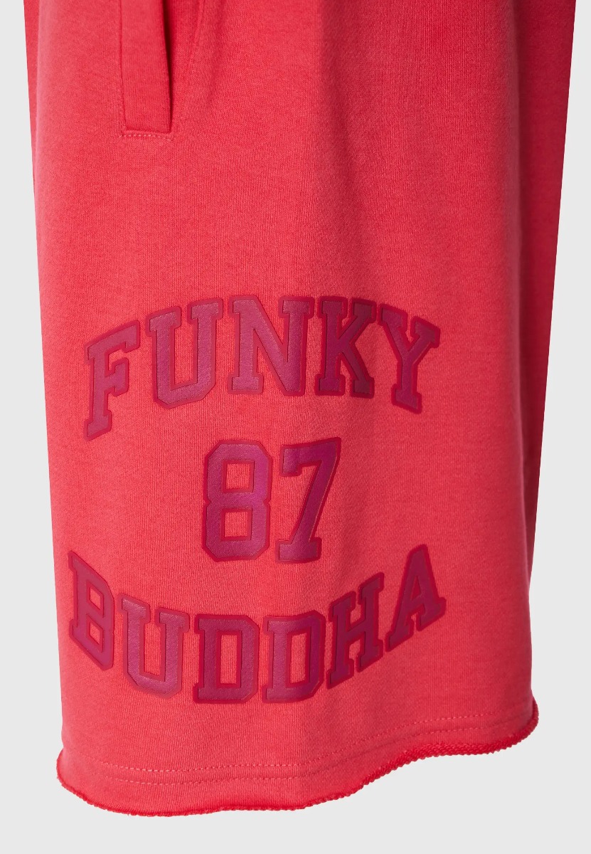 Funky Buddha Ανδρική Wide Leg Fit Αθλητική Βερμούδα FBM011-051-03 Κοραλί φωτογραφία