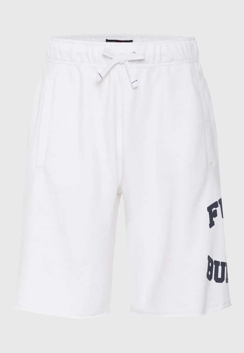 Funky Buddha Ανδρική Wide Leg Fit Αθλητική Βερμούδα FBM011-051-03 Λευκό φωτογραφία