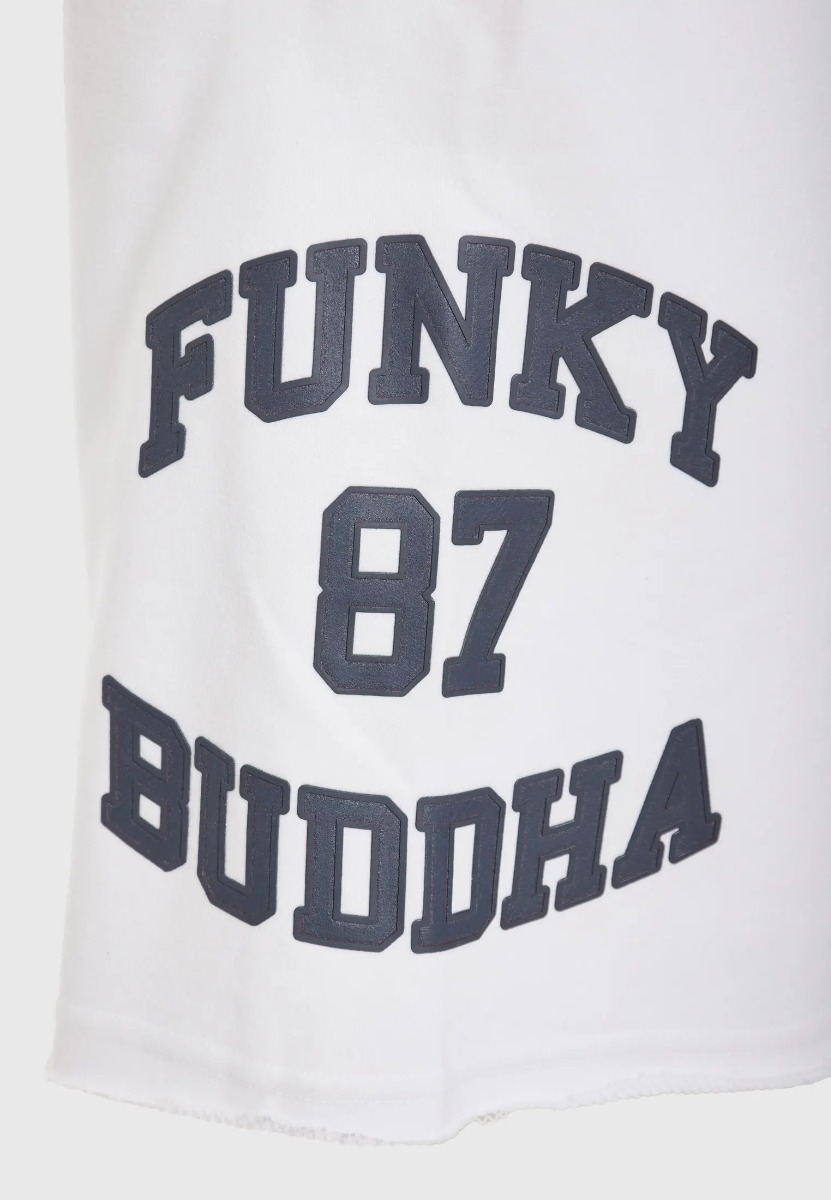 Funky Buddha Ανδρική Wide Leg Fit Αθλητική Βερμούδα FBM011-051-03 Λευκό φωτογραφία
