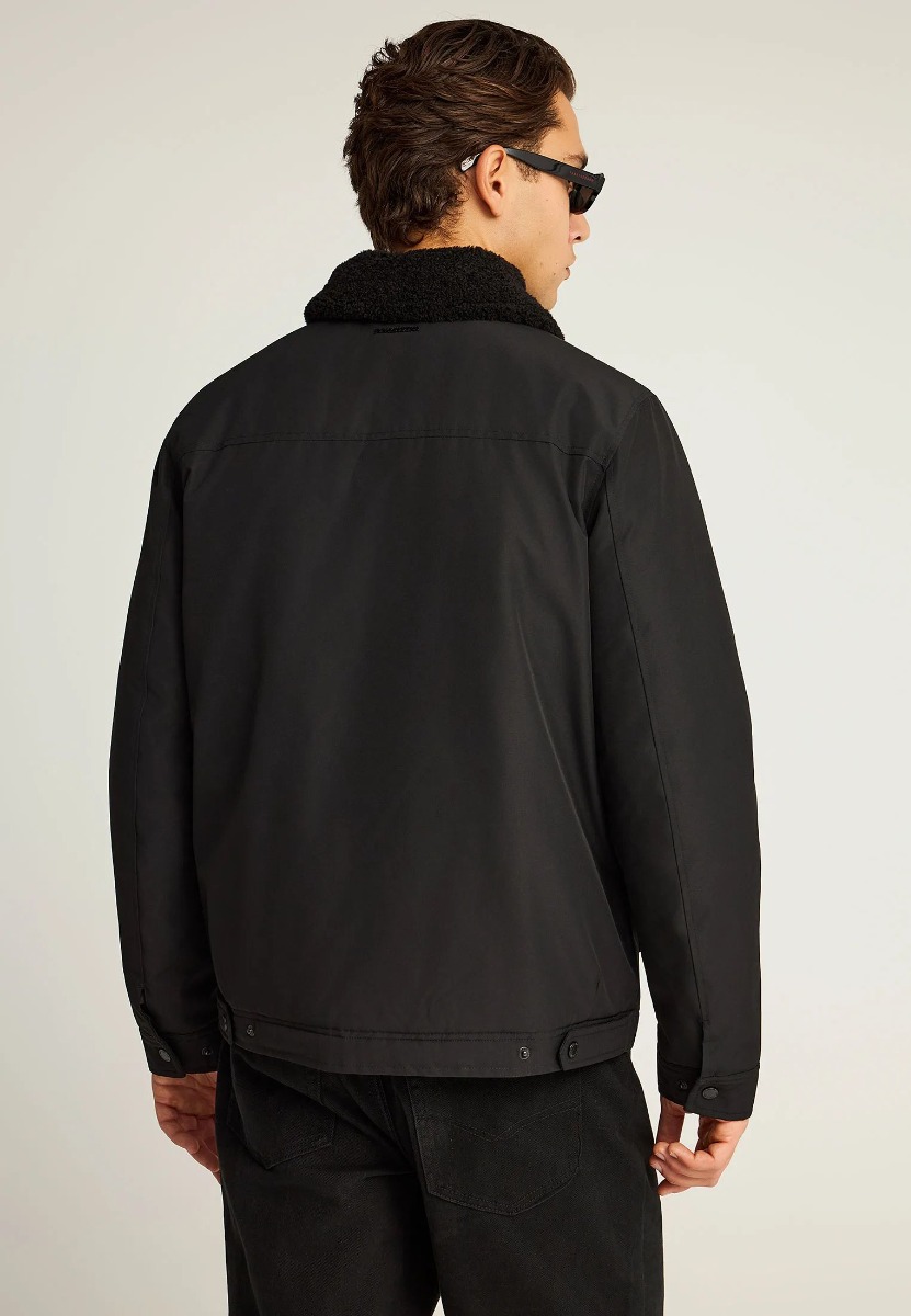 Funky Buddha Sustainable casual μπουφάν με γιακά FBM012-026-01 Μαύρο