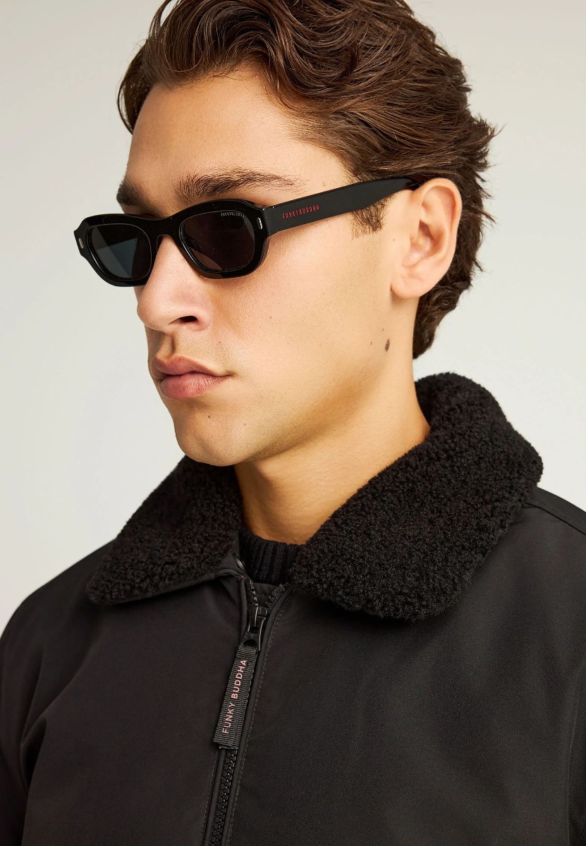 Funky Buddha Sustainable casual μπουφάν με γιακά FBM012-026-01 Μαύρο