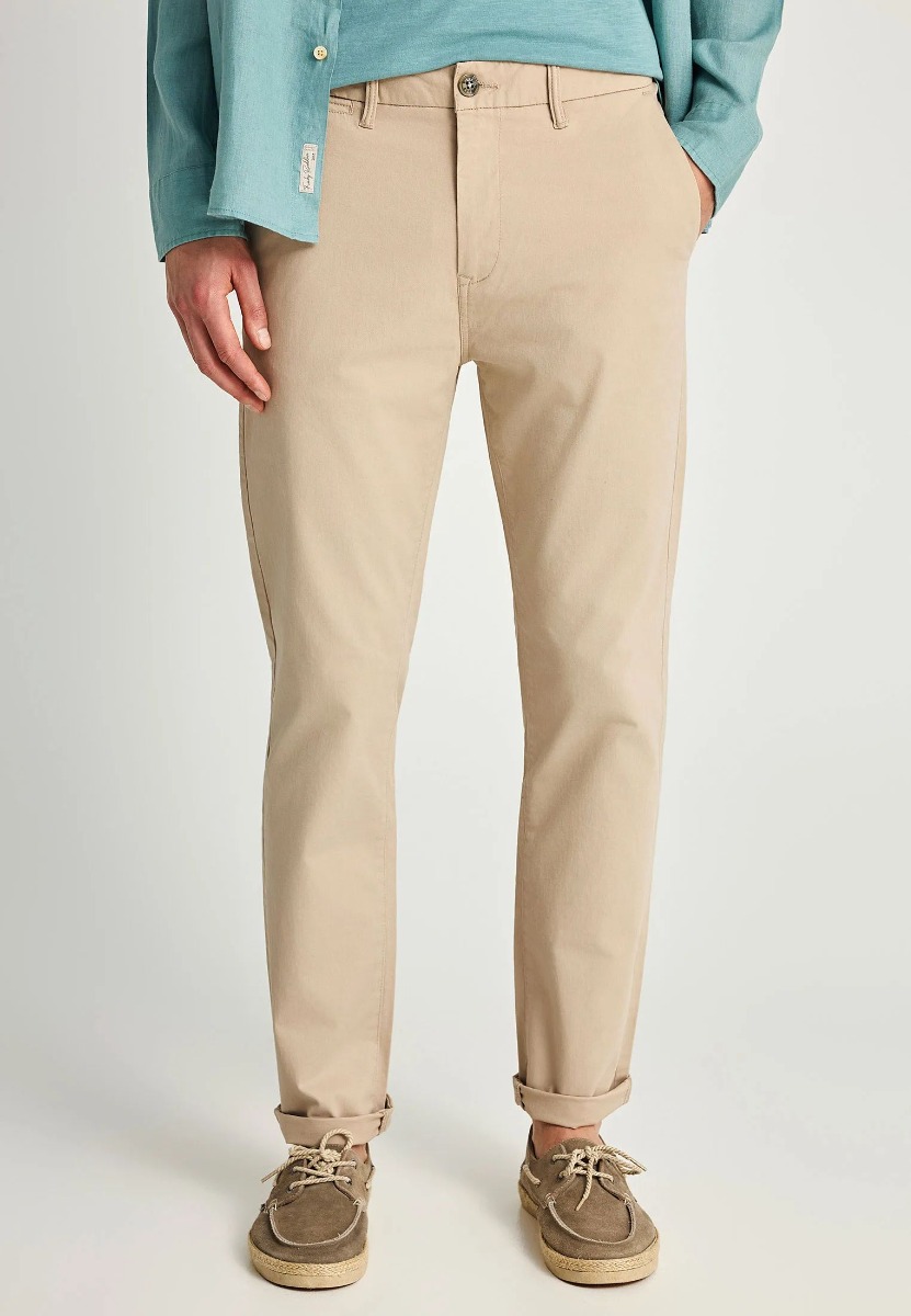 Funky Buddha Ανδρικό chino παντελόνι - The essentials FBM013-001-02 Γκρι Μπεζ