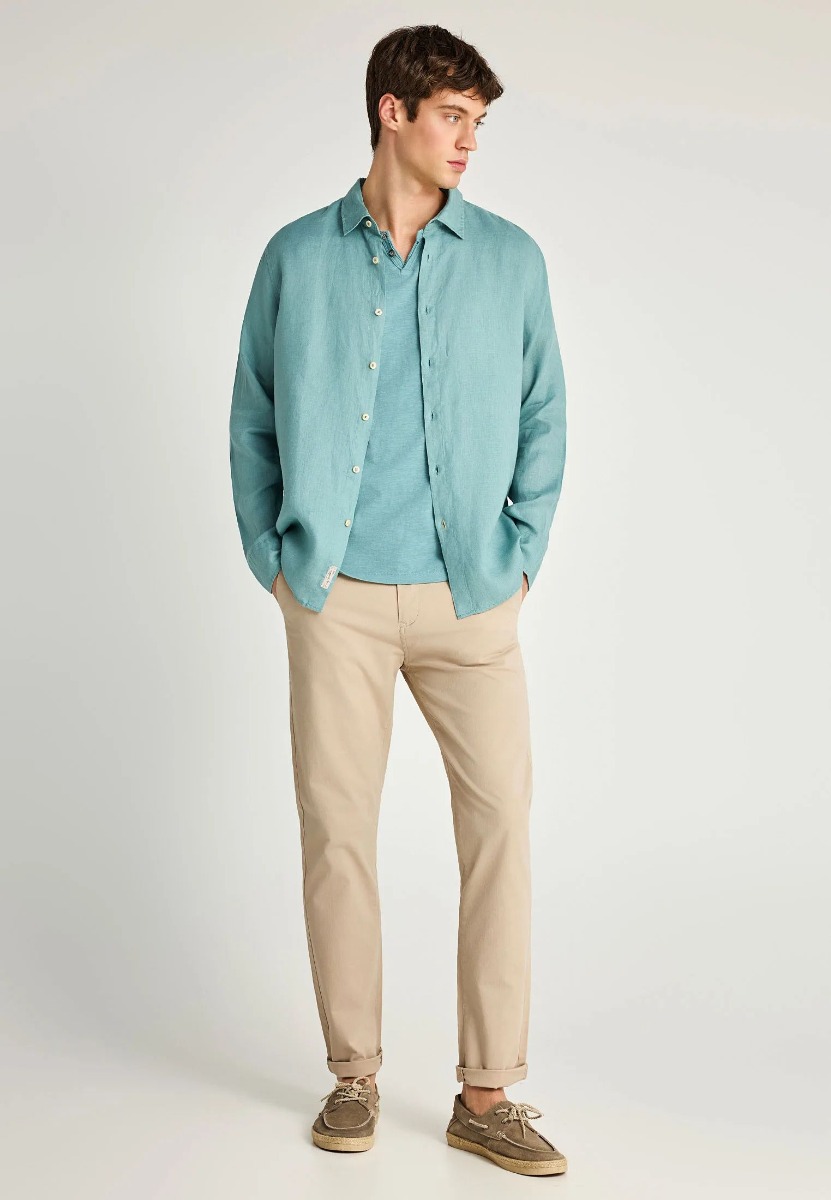 Funky Buddha Ανδρικό chino παντελόνι - The essentials FBM013-001-02 Γκρι Μπεζ