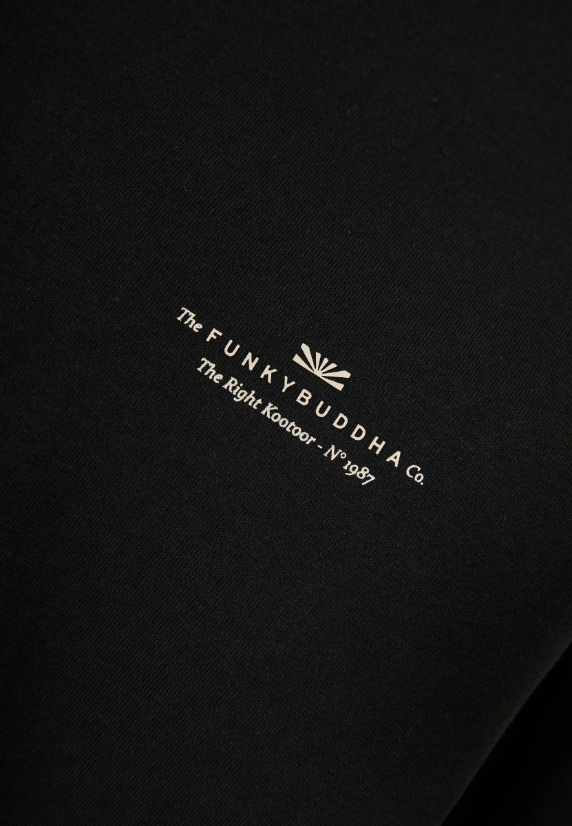 Funky Buddha Ανδρικό μονόχρωμο T-shirt - The basics collection FBM013-001-04 Μαύρο