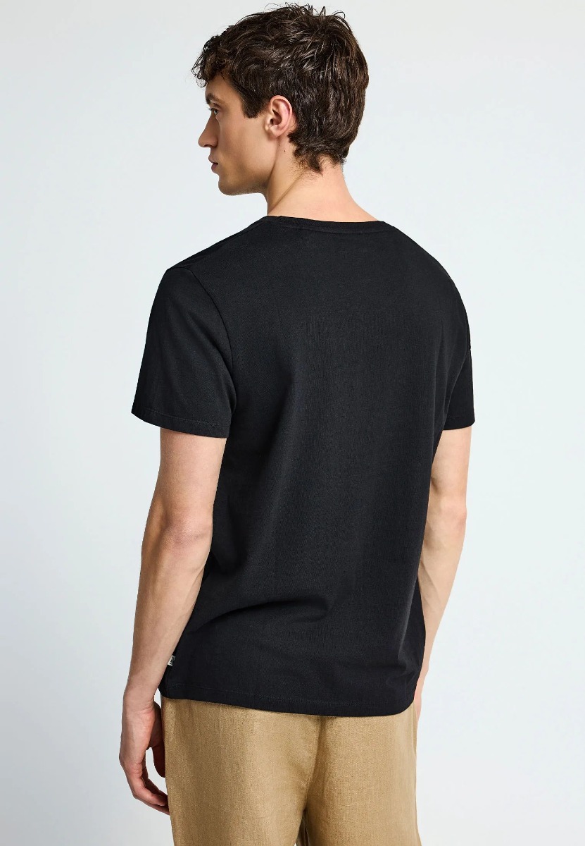 Funky Buddha Ανδρικό T-shirt με V λαιμόκοψη - The basics collection FBM013-002-04 Μαύρο