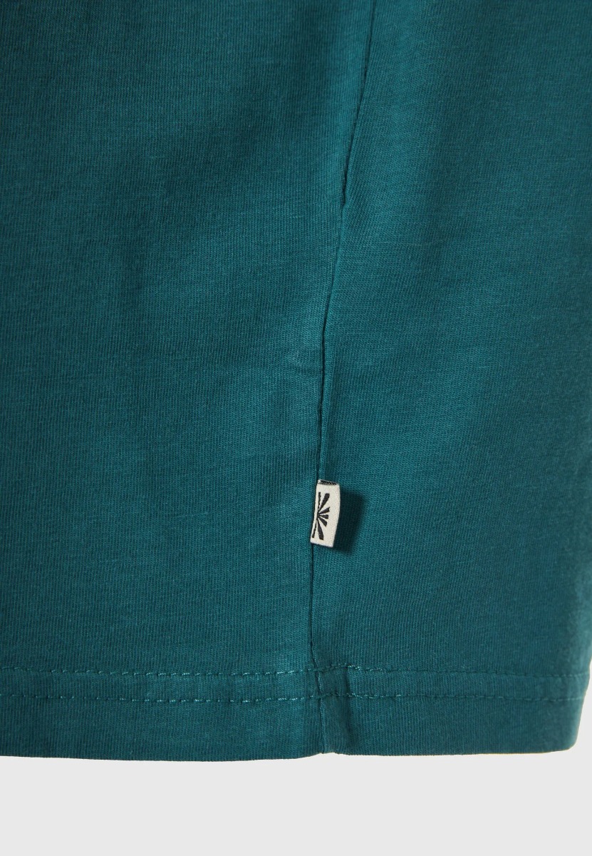 Funky Buddha Ανδρικό t-shirt με τύπωμα από βαμβάκι FBM013-011-04 Πετρόλ