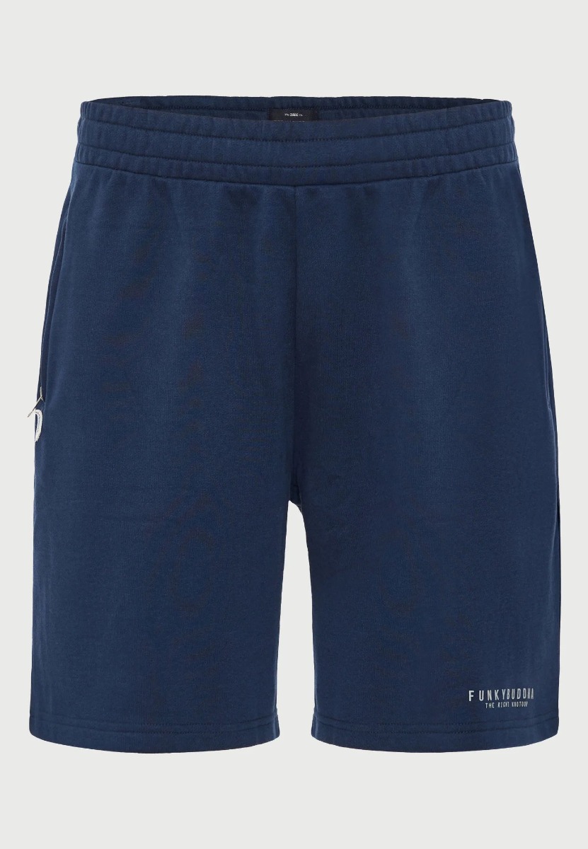 Funky Buddha Ανδρική Essential αθλητική βερμούδα με λογότυπο FBM013-050-03 Σκούρο Μπλέ