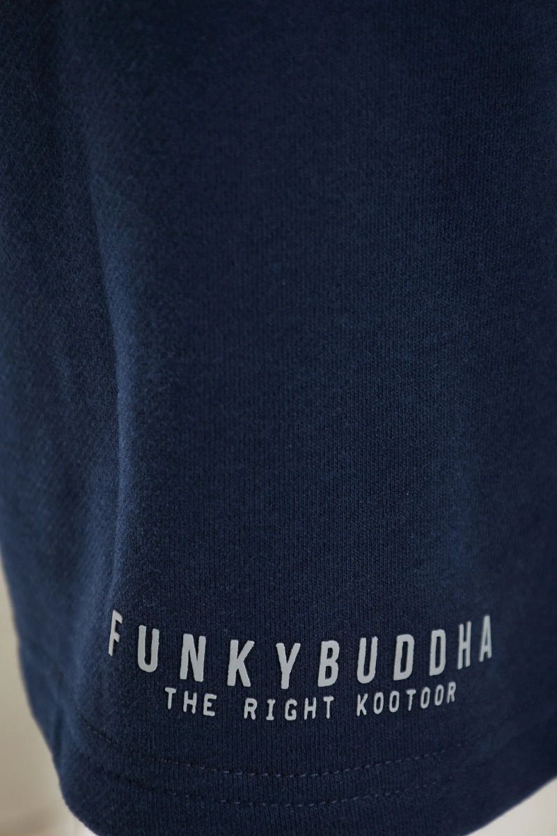 Funky Buddha Ανδρική Essential αθλητική βερμούδα με λογότυπο FBM013-050-03 Σκούρο Μπλέ