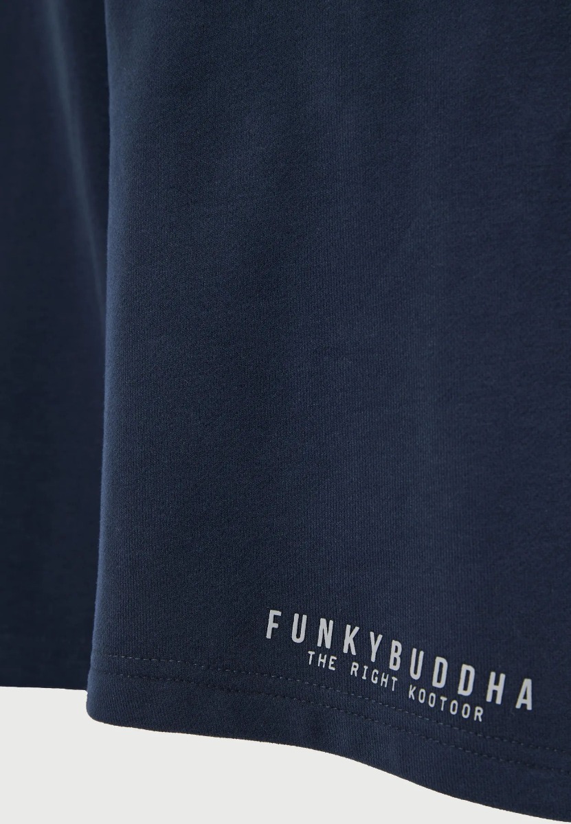 Funky Buddha Ανδρική Essential αθλητική βερμούδα με λογότυπο FBM013-050-03 Σκούρο Μπλέ
