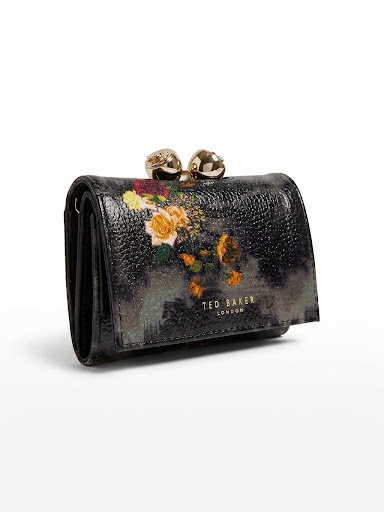 Ted Baker Womens Liianie Printed Small Bobble Purse 285629 Μαύρο