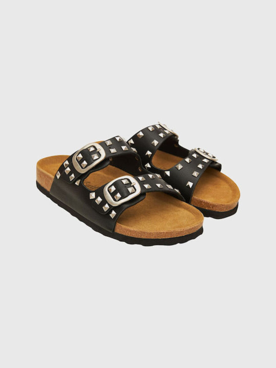 Funky Buddha Γυναικεία Σανδάλια Με Διακοσμητικά Τρουκς FBL009-109-08 Black Μαύρο