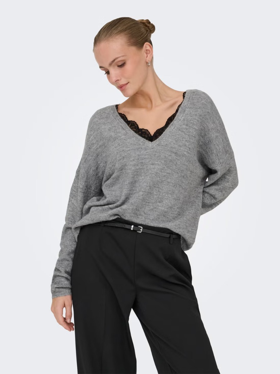 Only MANIFESTA Knitted pullover 15329229 Σκούρο Γκρί