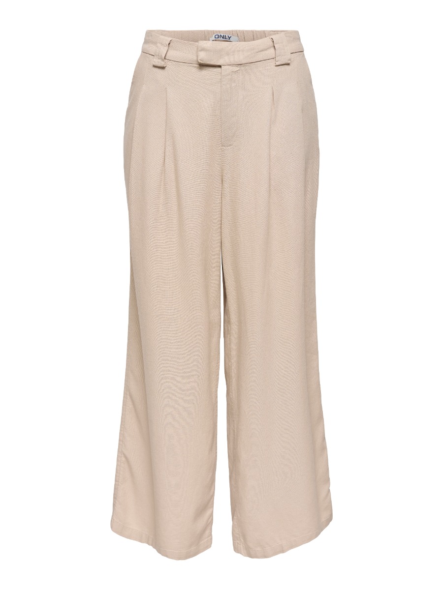 Only Svea-Goa Γυναικείo Wide Leg Linen Παντελόνι 15364120 Μπέζ