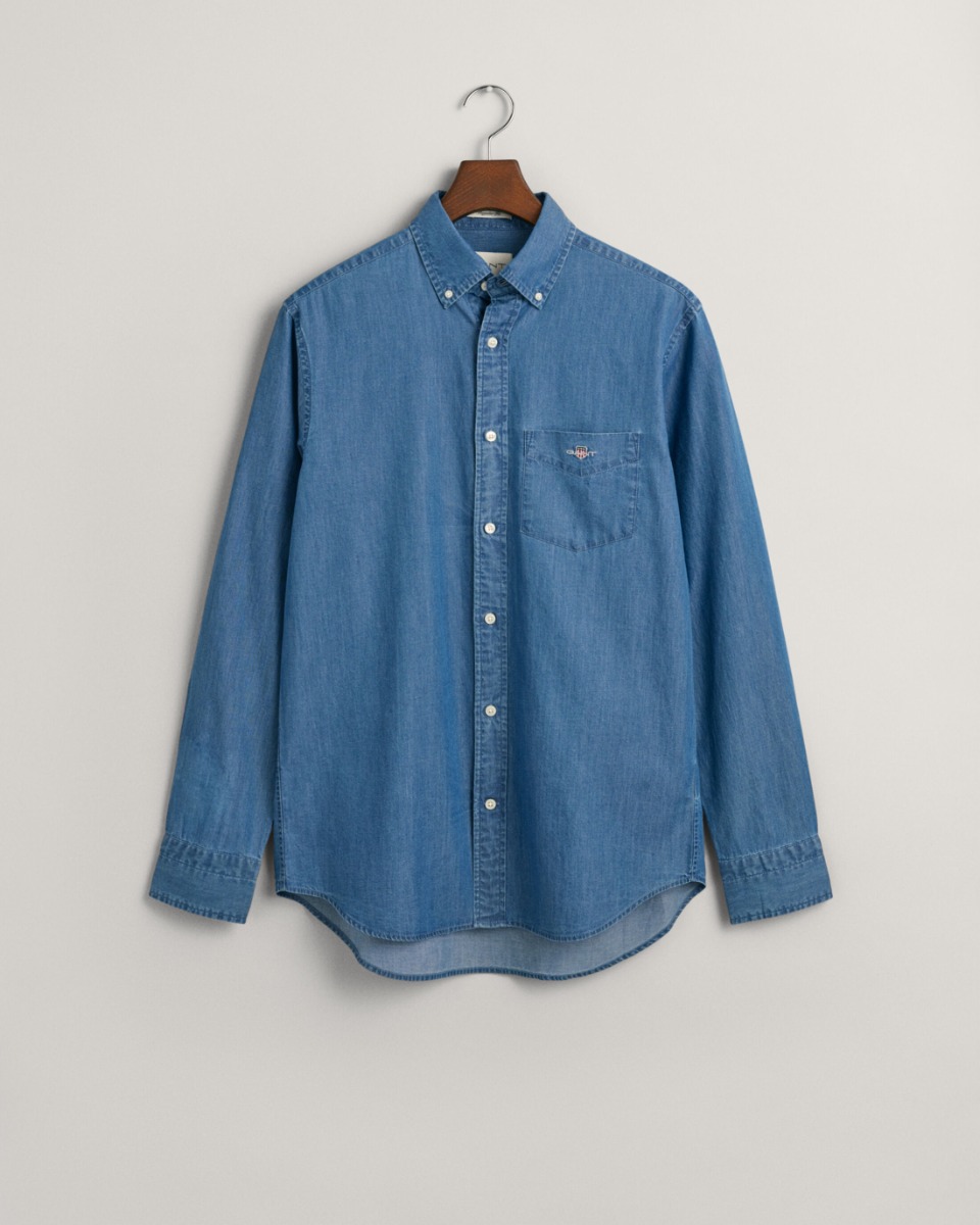 Gant Ανδρικό Πουκάμισο Indigo Regular Fit 3000400-980 Denim