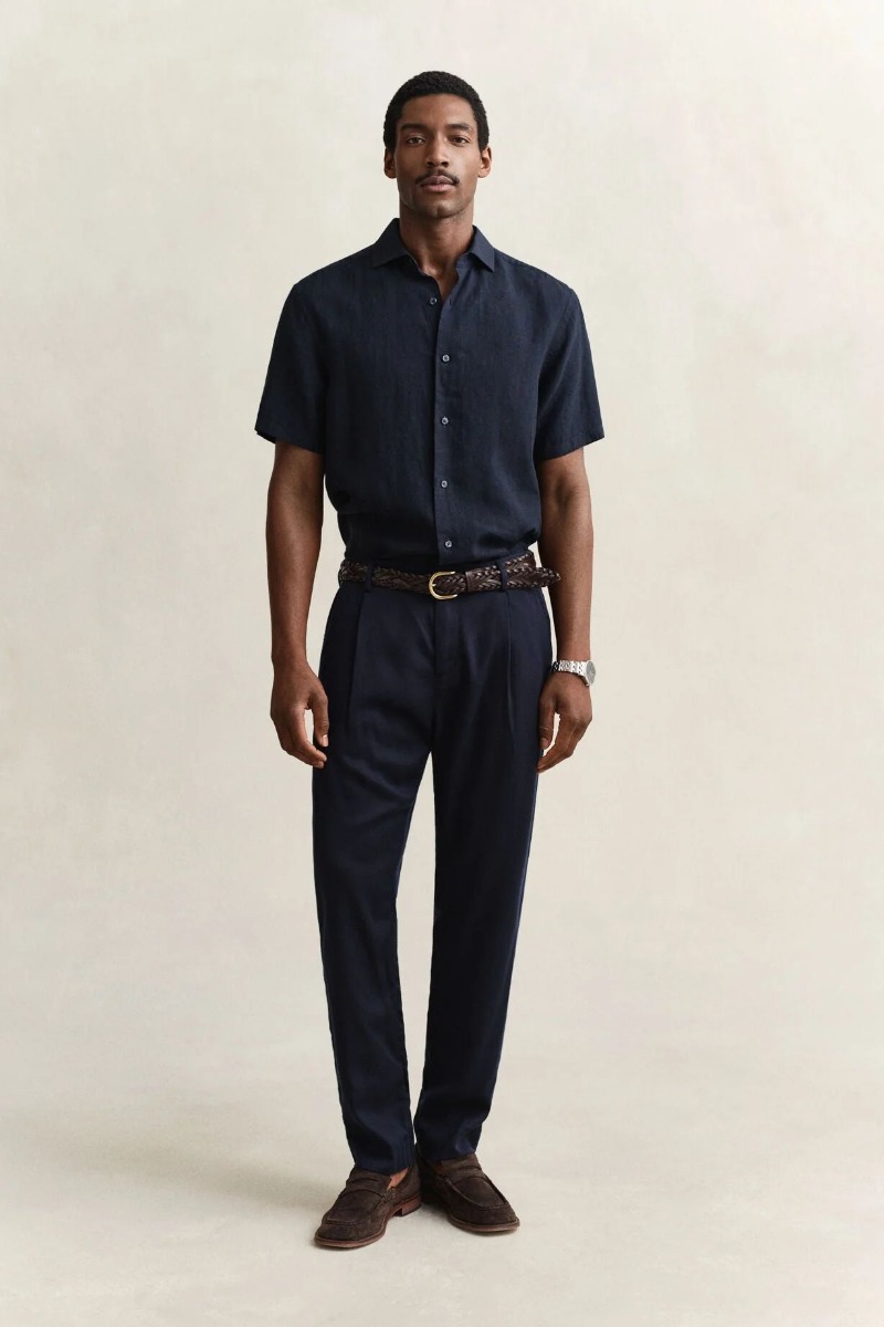 Gant Ανδρικό Παντελόνι Regular Fit Lyocel 1505404 Σκούρο Μπλέ