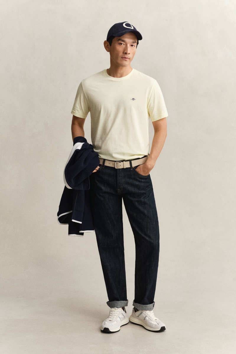 Gant Ανδρικό Reg Shield Κοντομάνικο T-Shirt 2003184 Κίτρινο